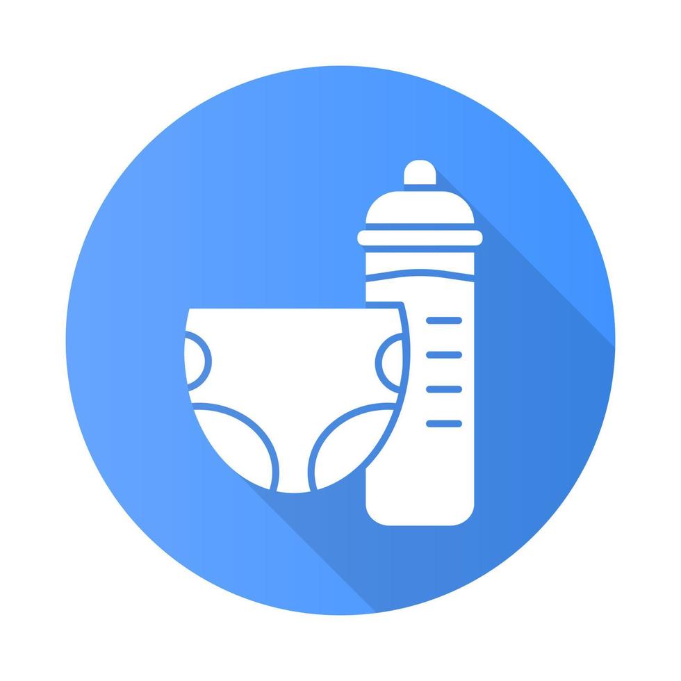 Toddler room blue flat design long shadow glyph icon vector