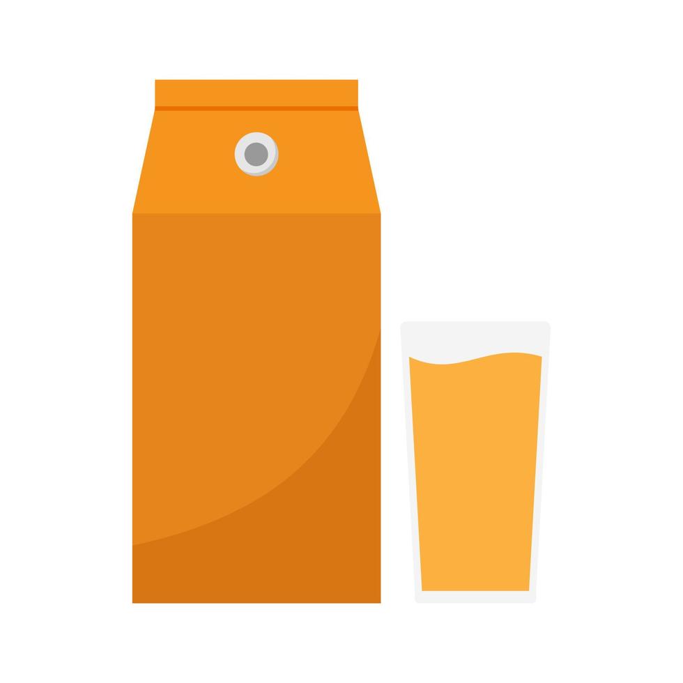 Orange juice drink icon flat design vector