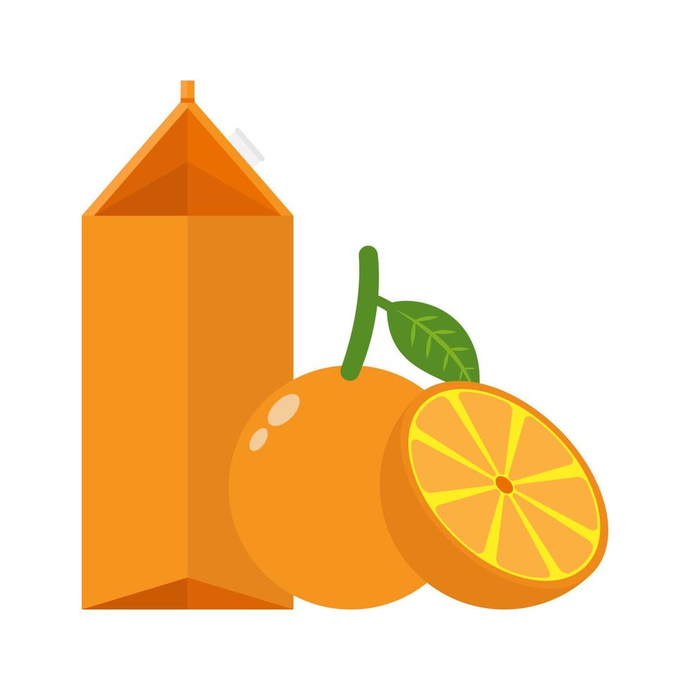 Orange juice drink icon flat design vector