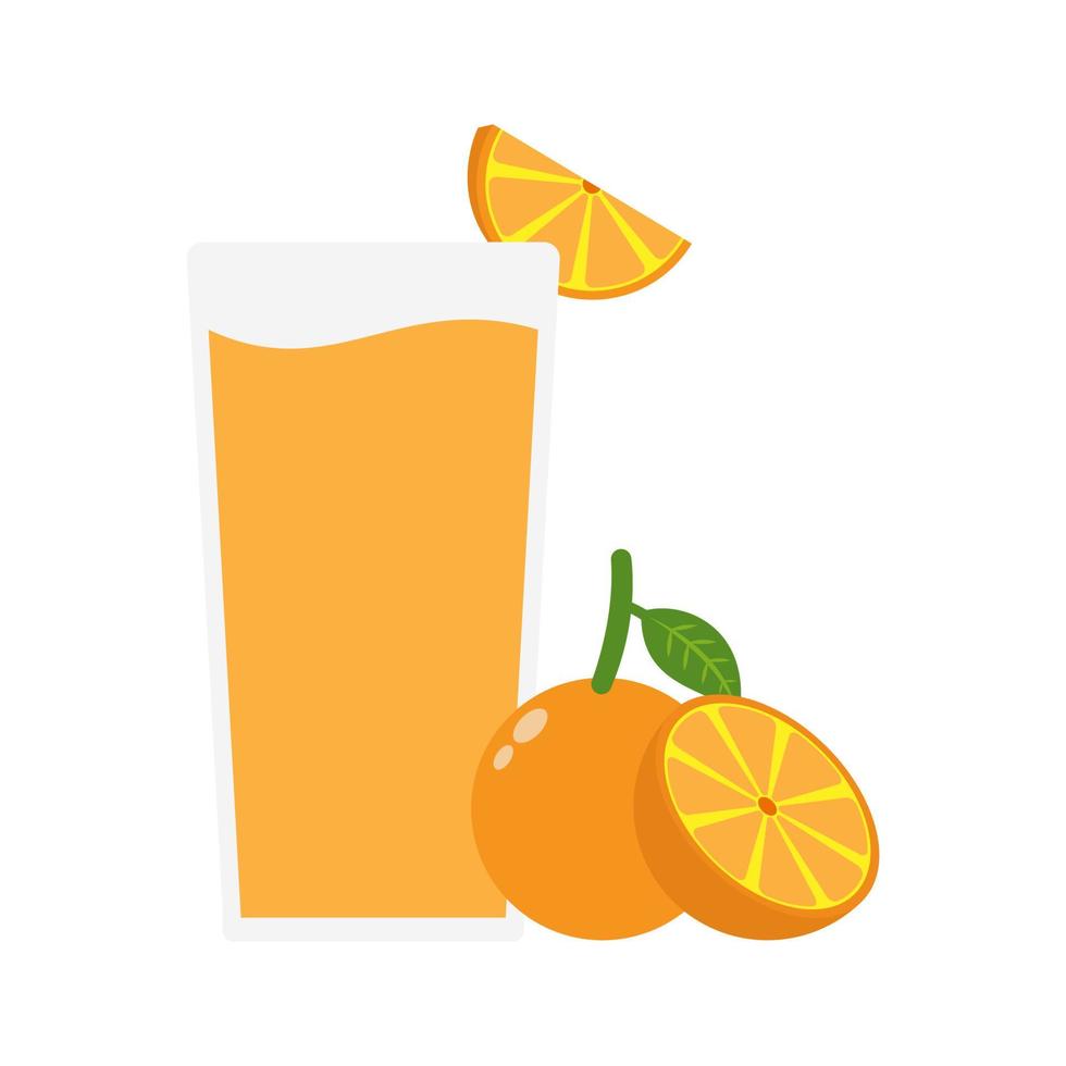 Orange juice drink icon flat design vector