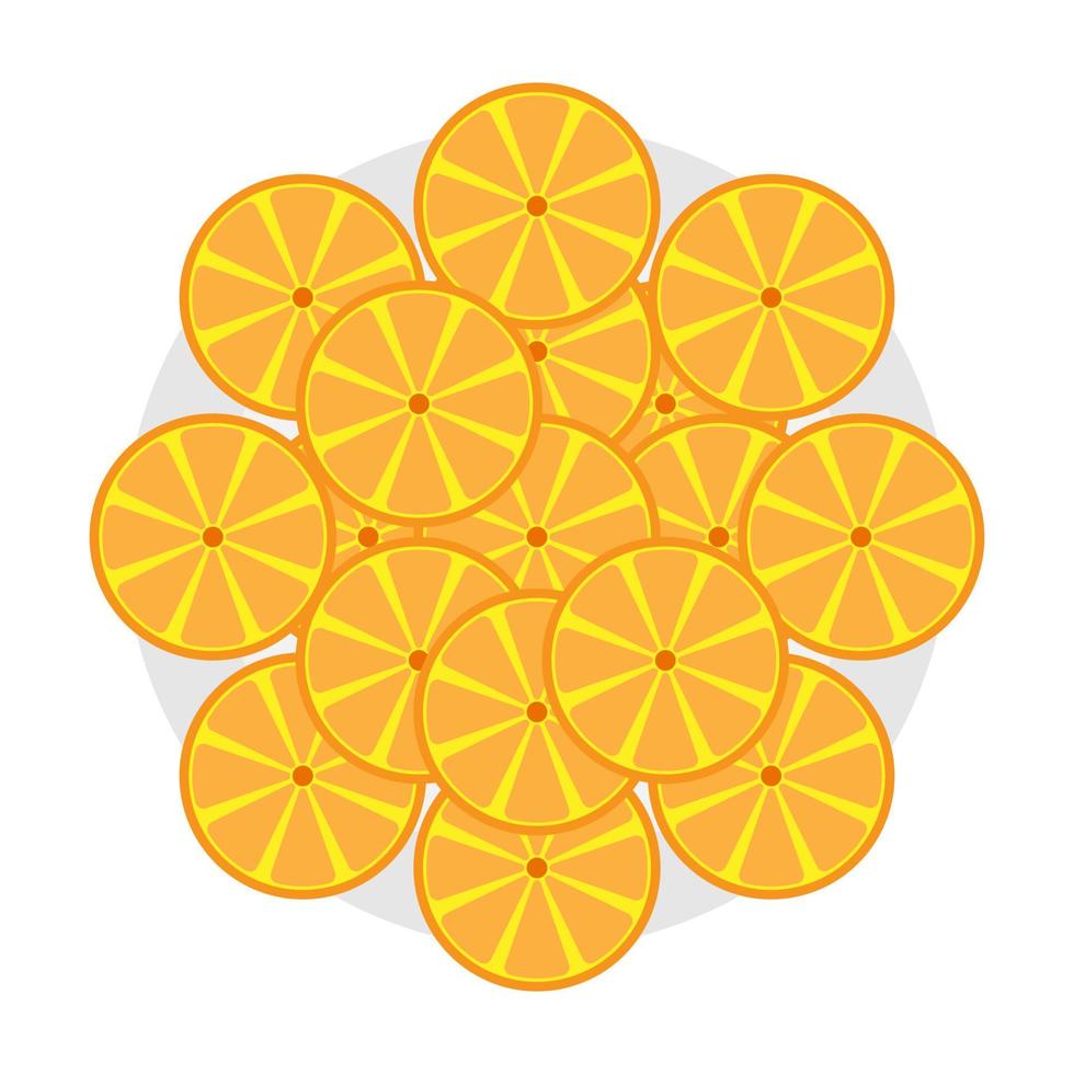 Vector illustration of orange fruit cut icon