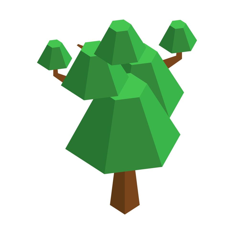 Isometric tree illustration vector on a white background