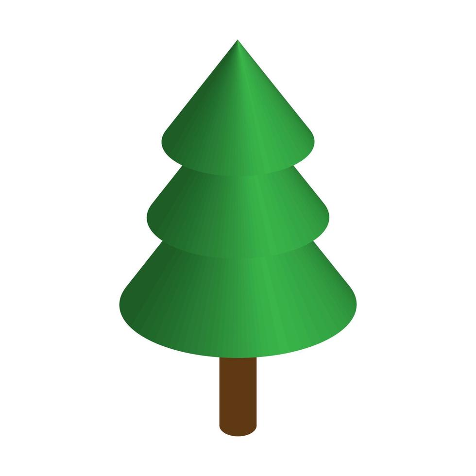 Isometric tree illustration vector on a white background