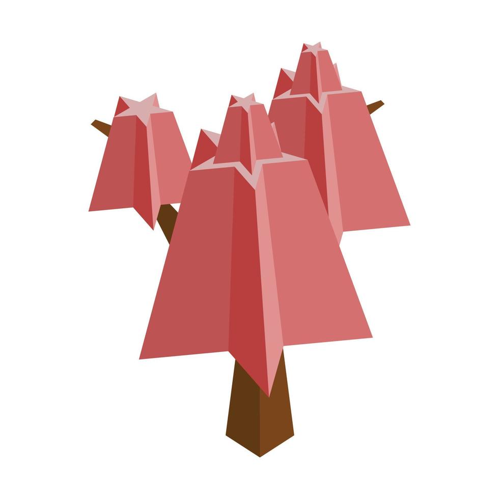 Isometric tree illustration vector on a white background