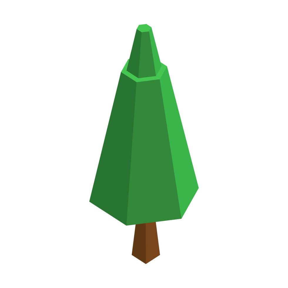 Isometric tree illustration vector on a white background