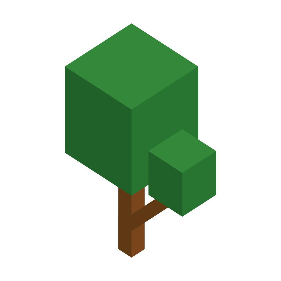 Isometric tree illustration vector on a white background