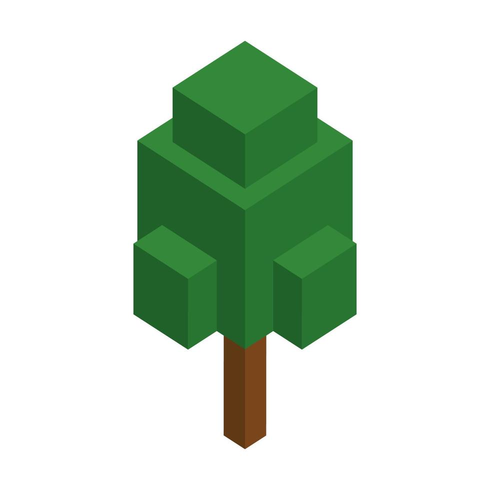 Isometric tree illustration vector on a white background