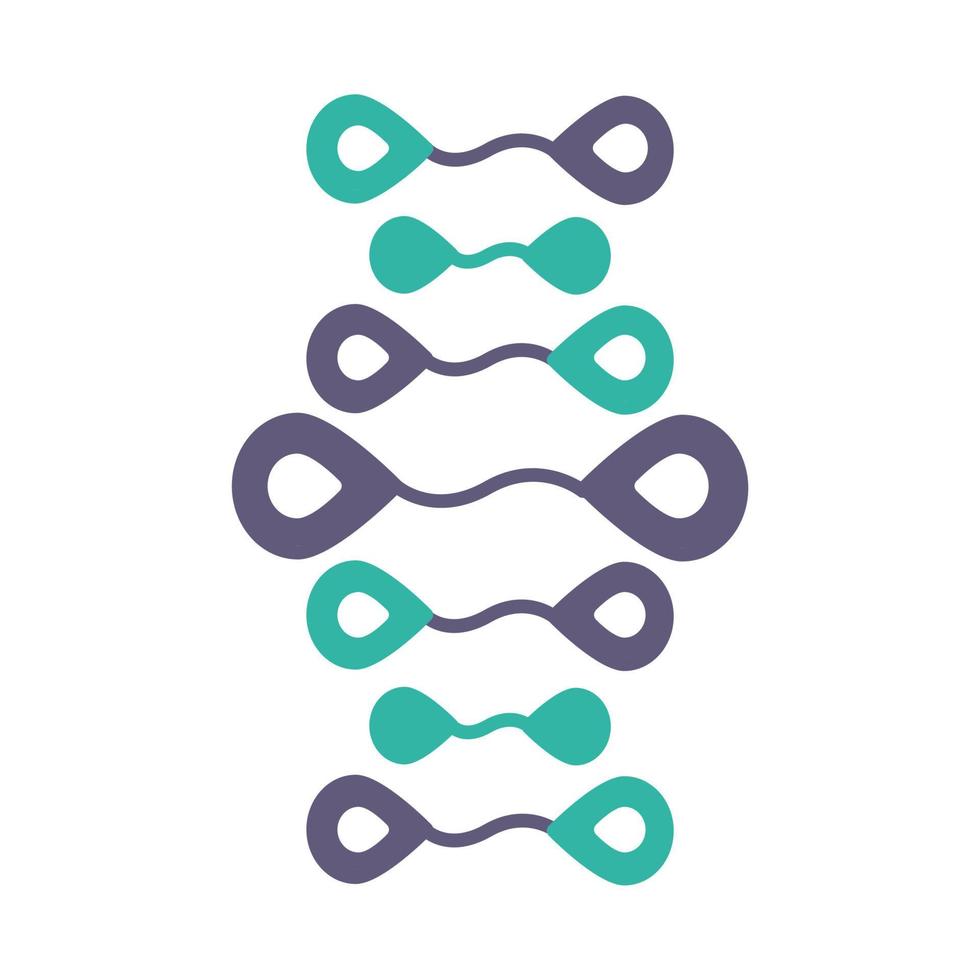 DNA strands violet and turquoise color icon vector