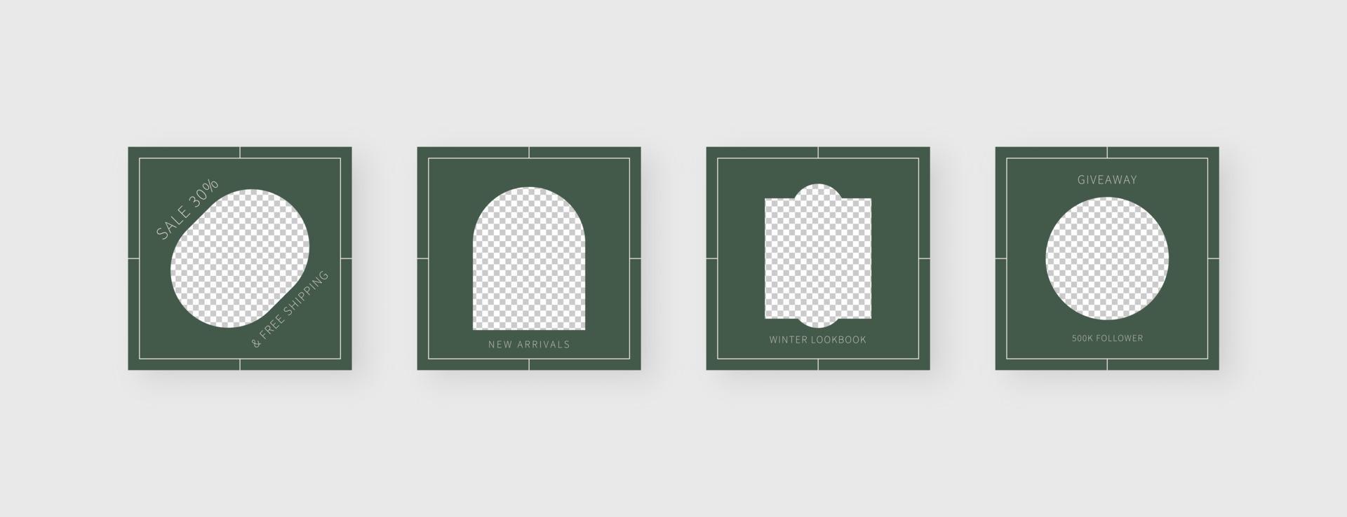 Social media template. Trendy editable social media post template. Mockup isolated. Template design. Vector illustration.