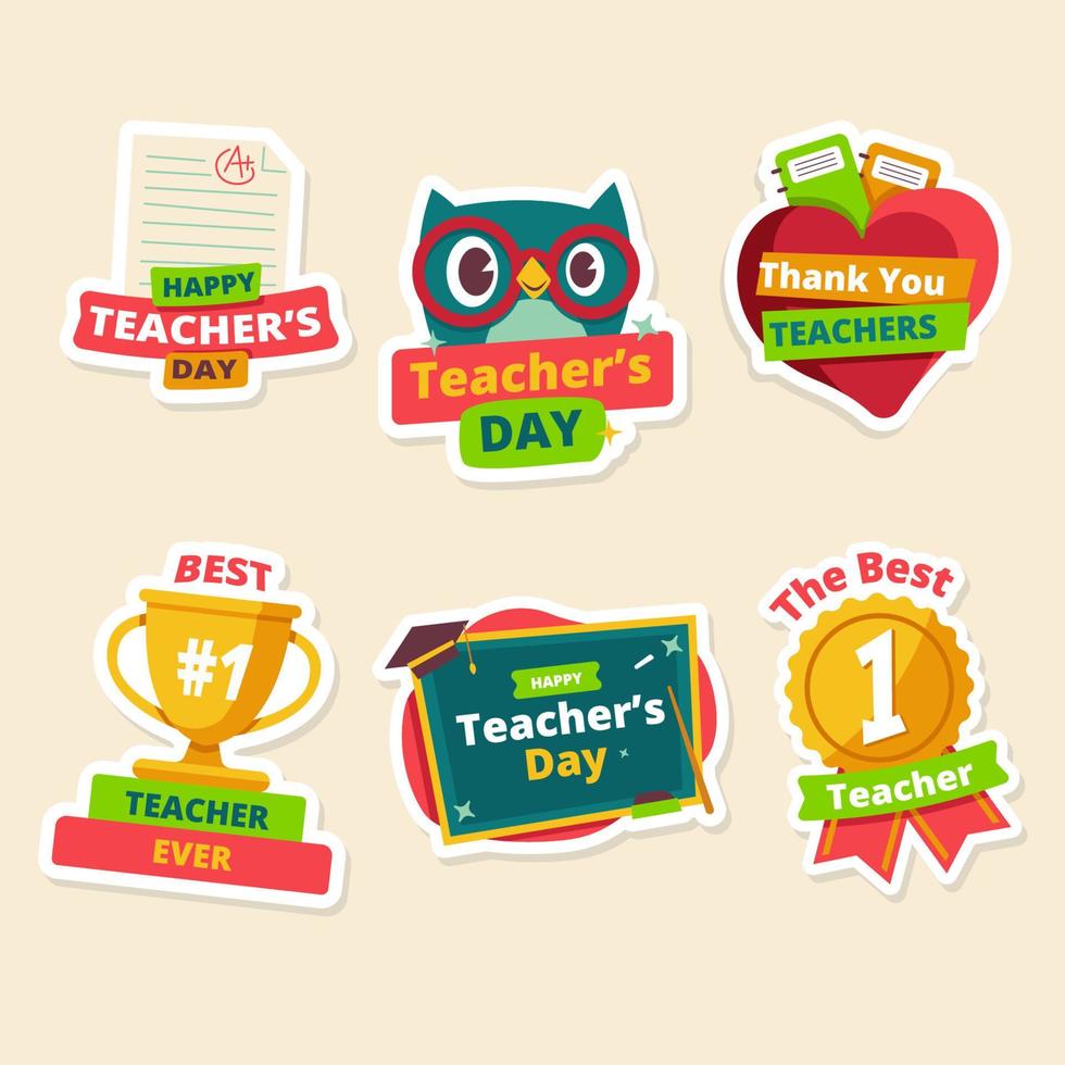 Happy Teacher's Day Sticker vector