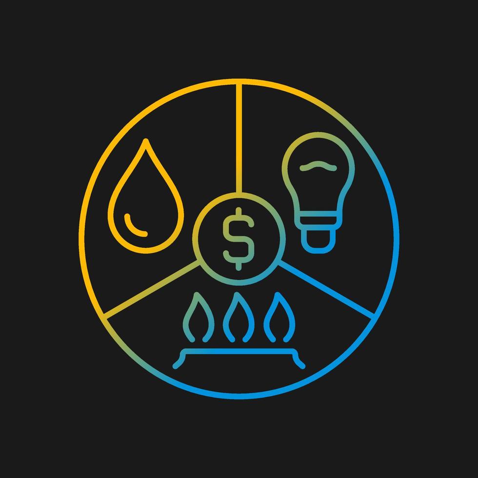 Paying bills gradient vector icon for dark theme