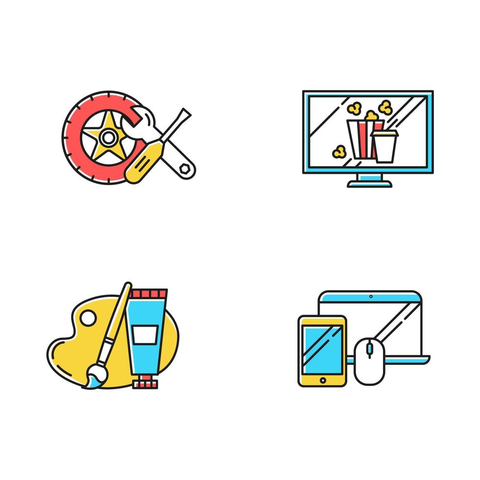 E commerce departments color icons set vector