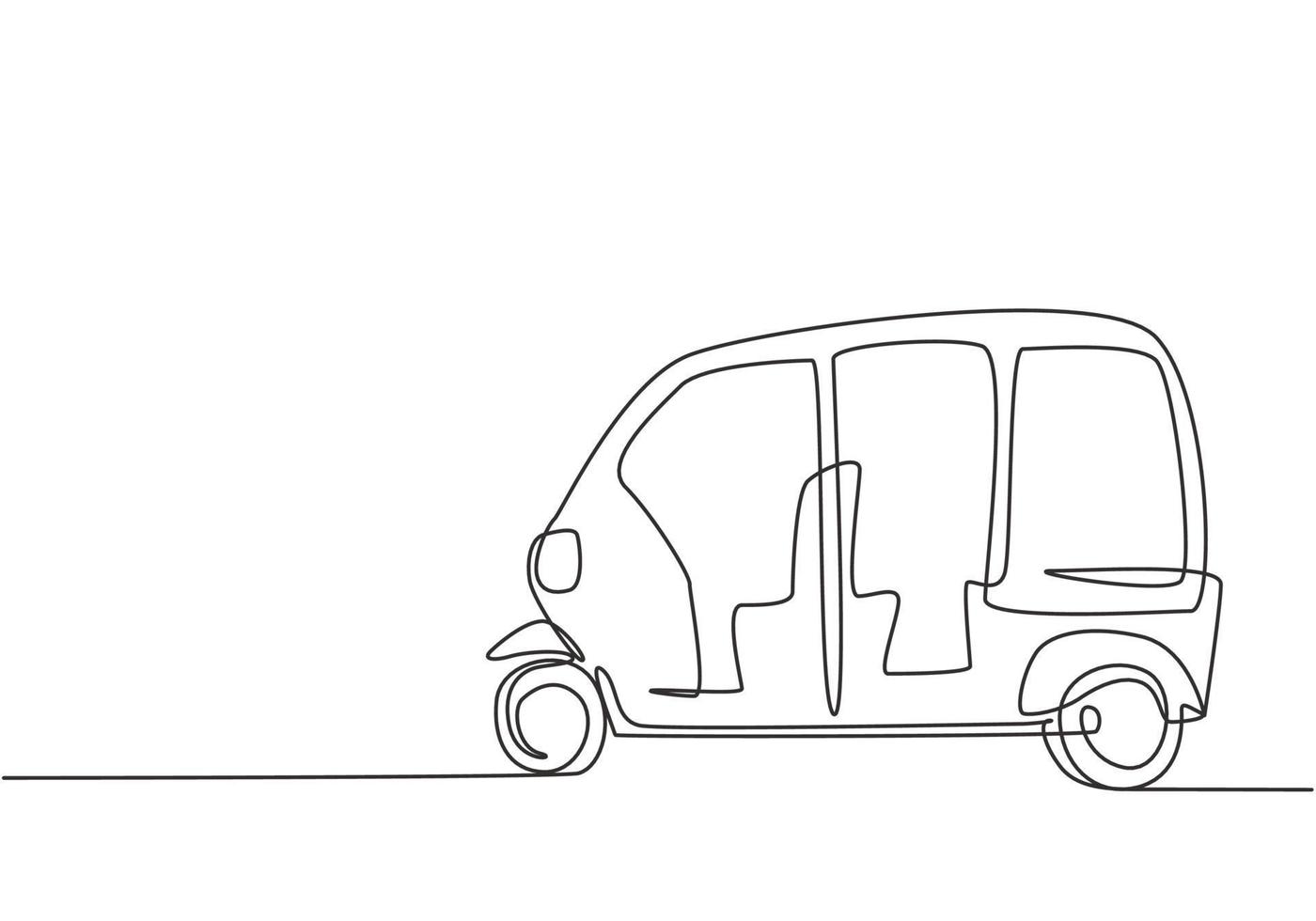 Continuous Line Drawing Transportation vector