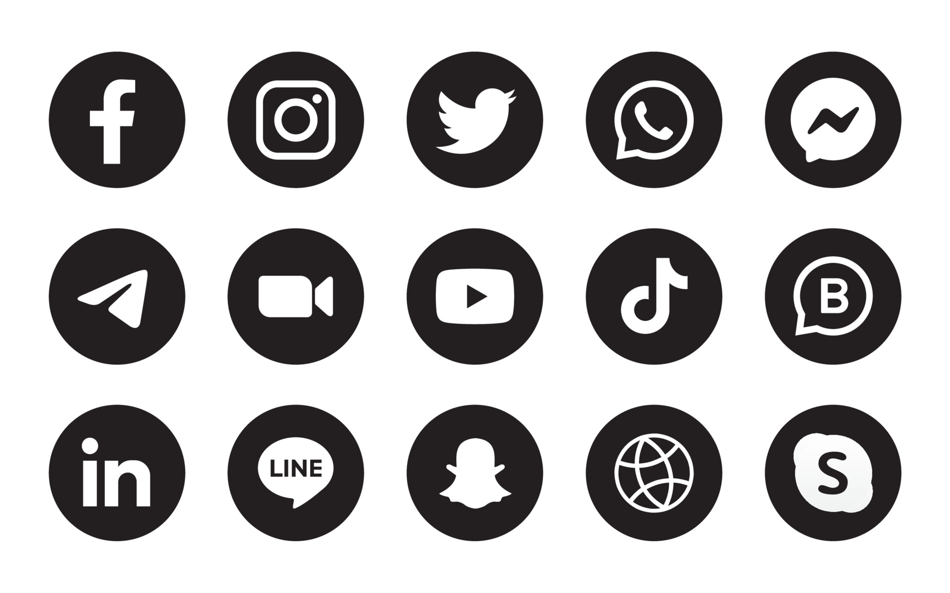 social media logo black and white png