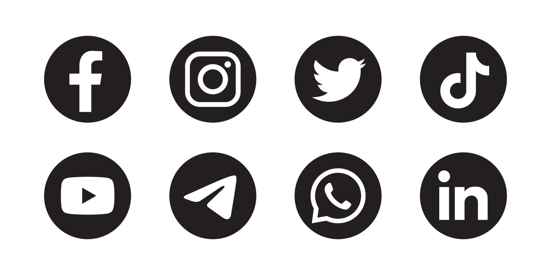 social media logo black and white png