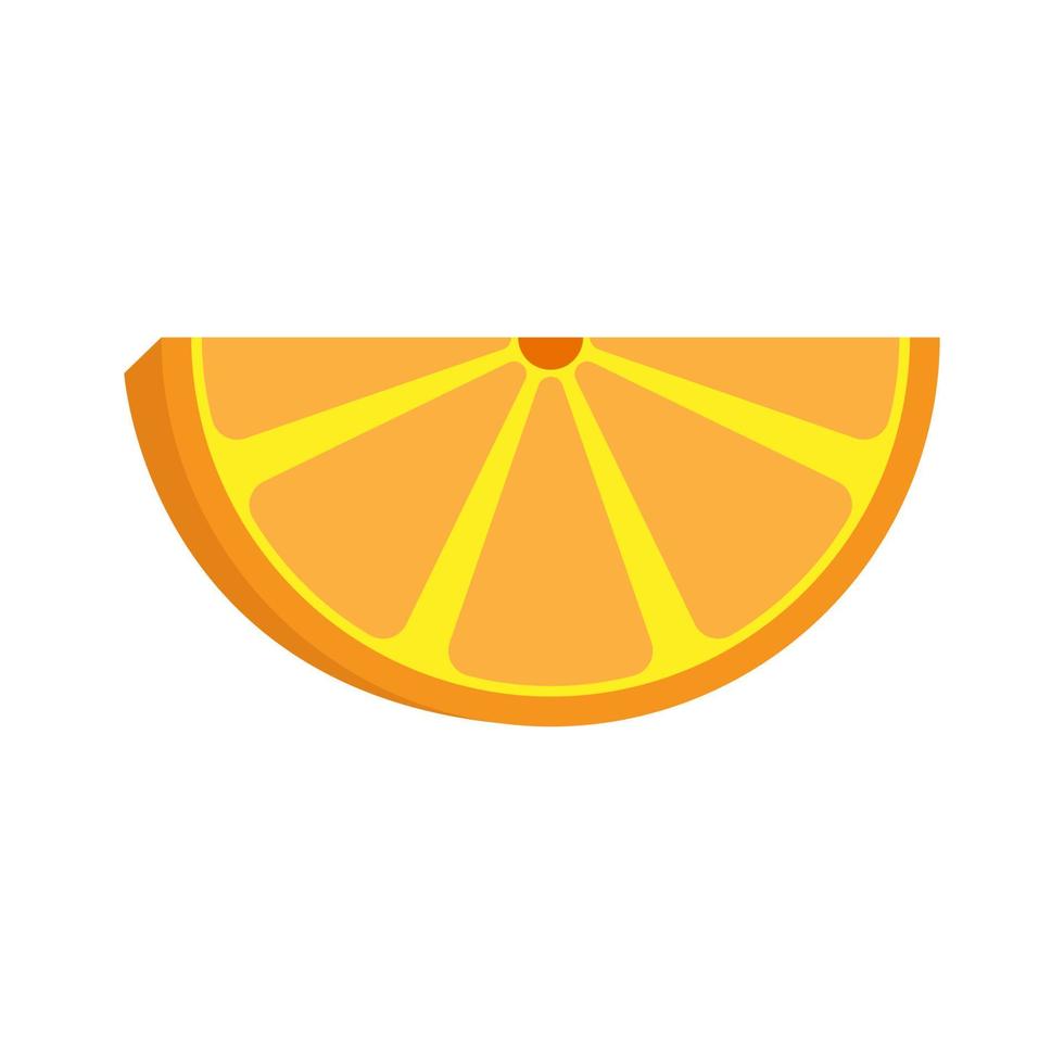Vector illustration of orange fruit cut icon