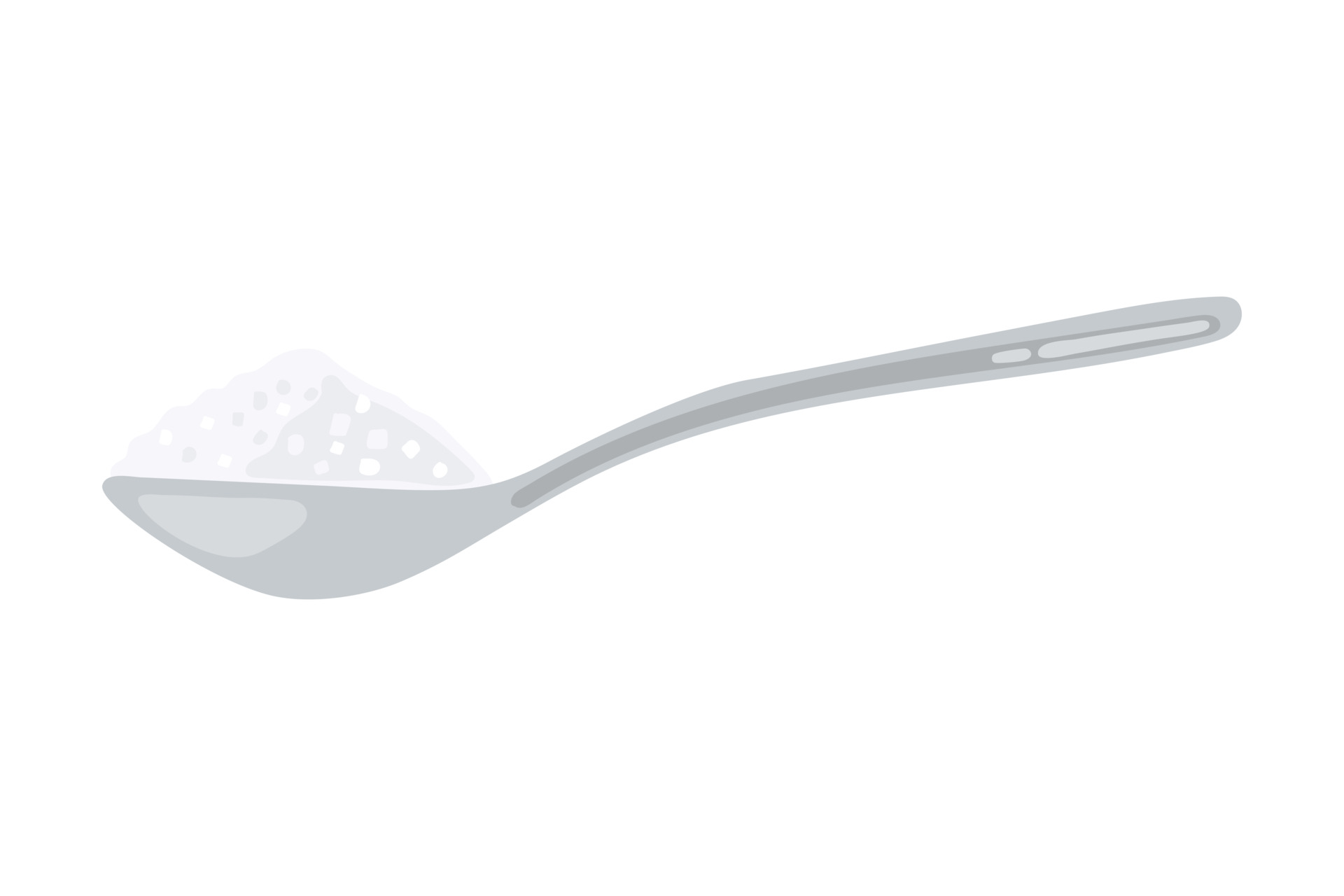 Sugar spoon full of powder crystals of salt or sugar vector