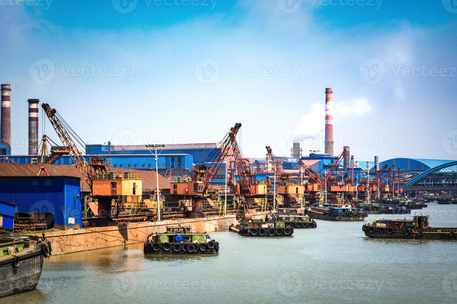 petroleum gas container ship and oil refinery background for energy nautical transportation photo