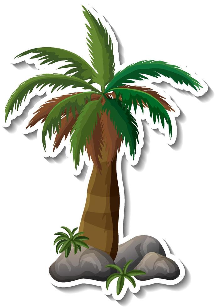 Palm tree sticker isolated on white background vector