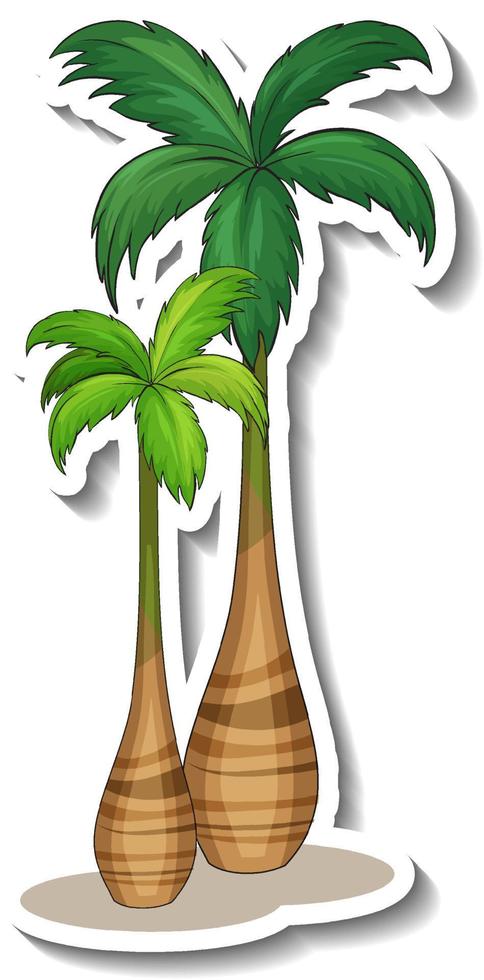 Palm tree sticker isolated on white background vector