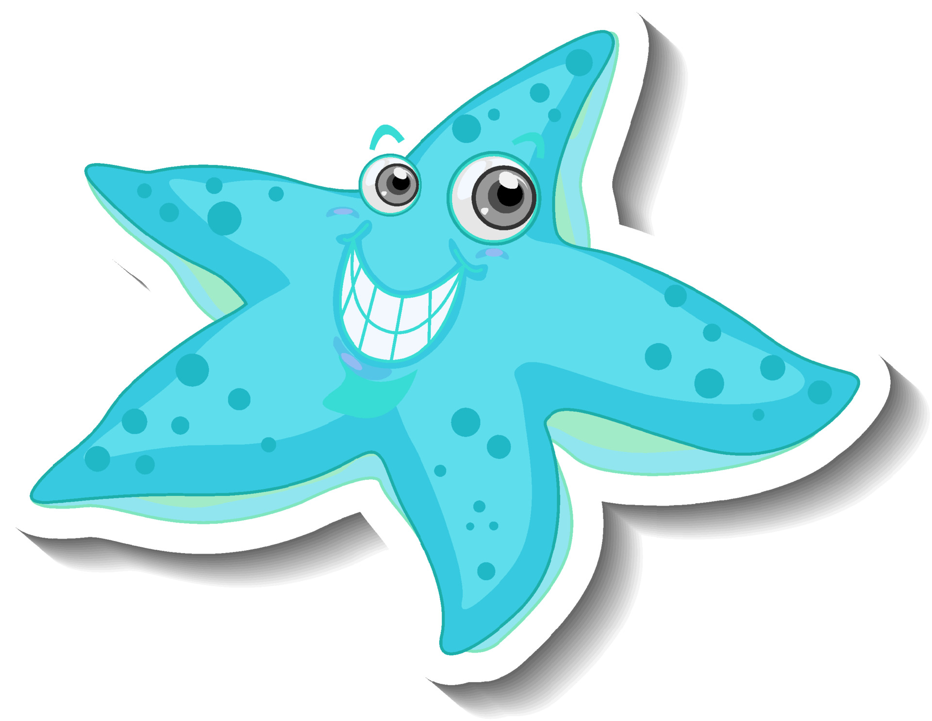 Sea Animal Cartoon Sticker with Cute Starfish 3601529 Vector Art at Vecteezy