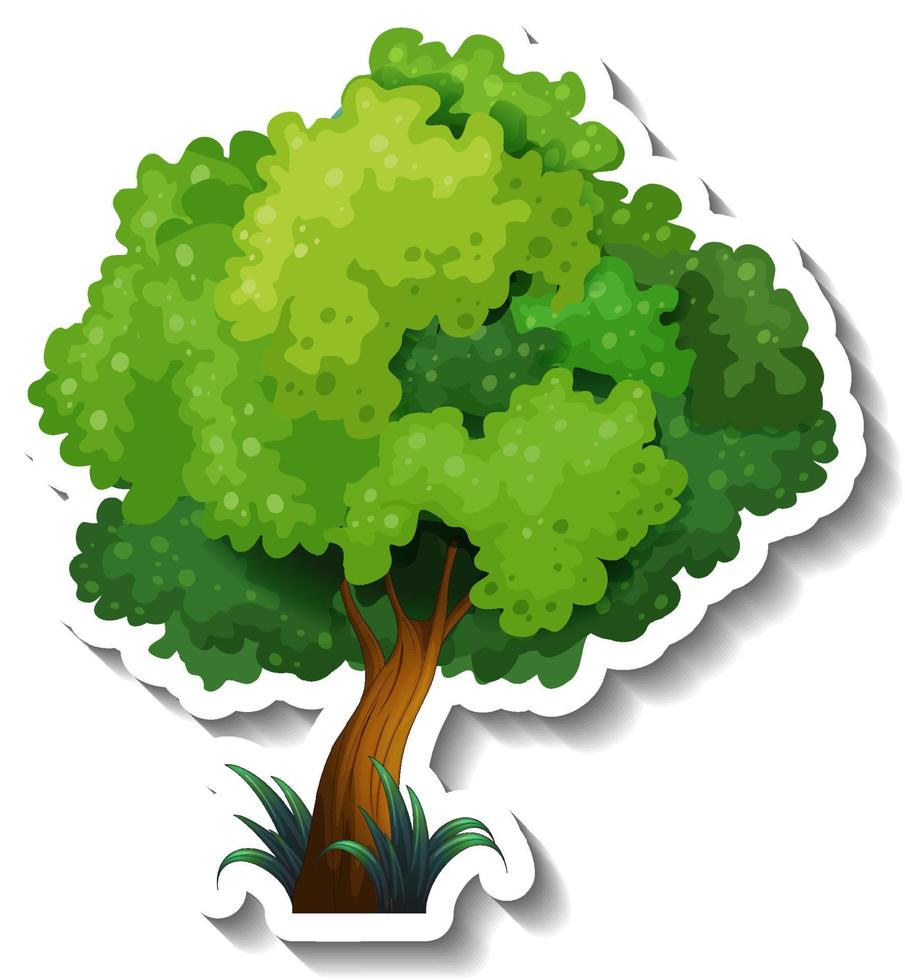 Tree sticker on white background vector