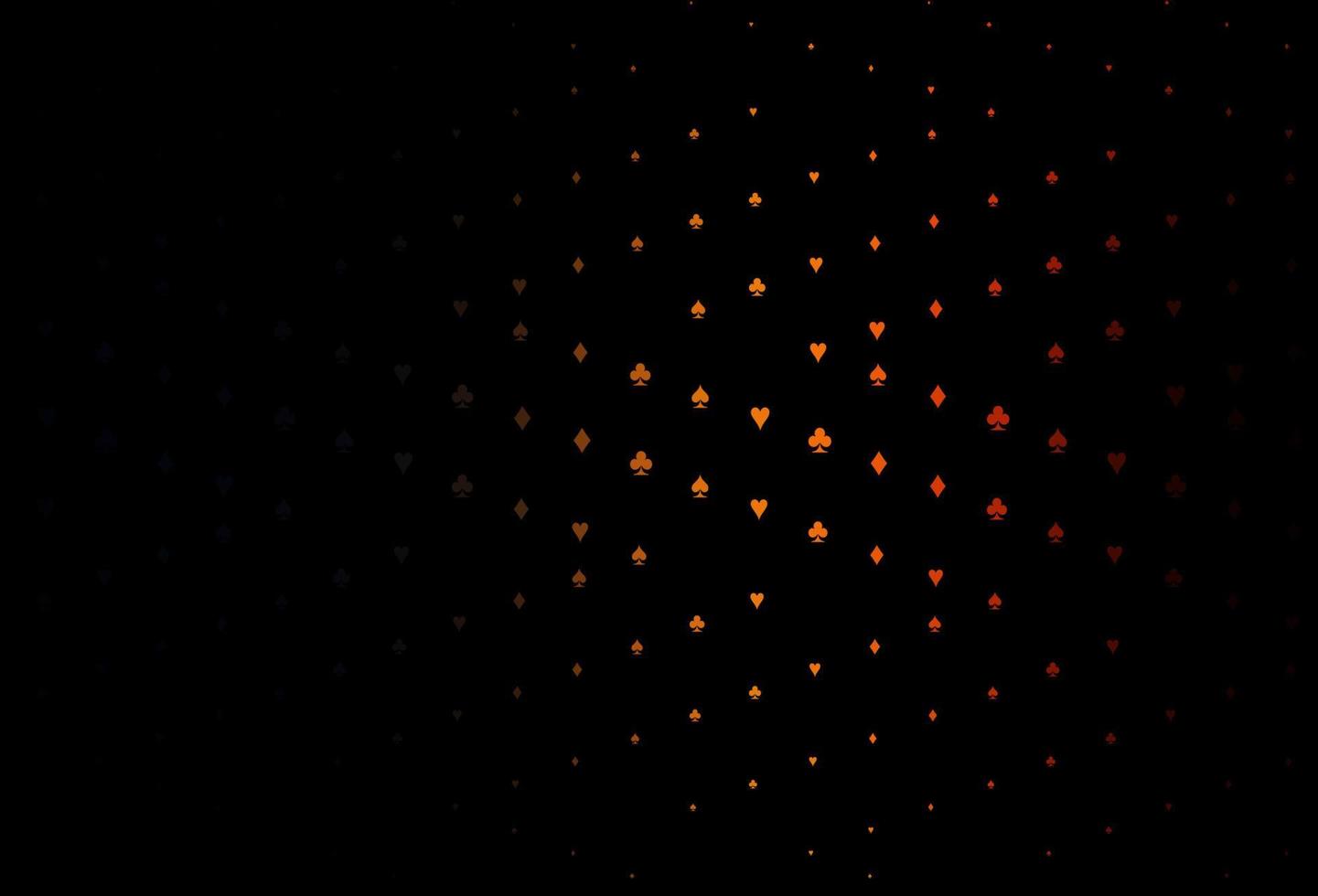 Dark Orange vector texture with playing cards.