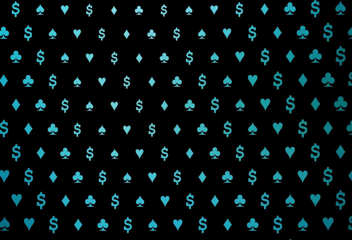 plantilla de vector azul oscuro con símbolos de póquer.