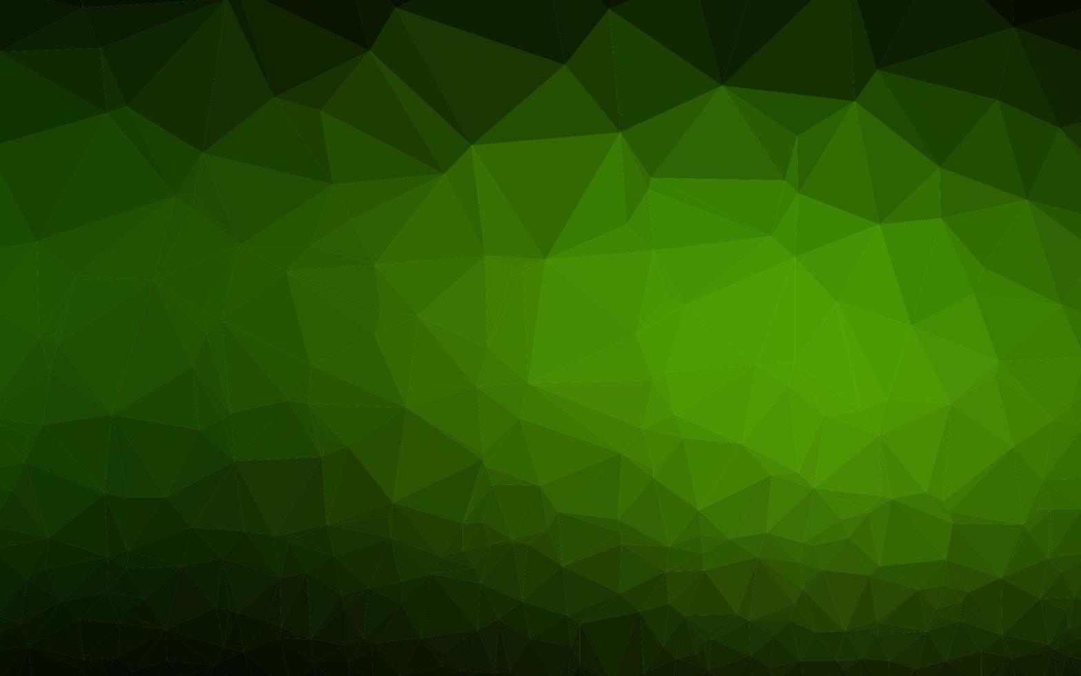 Dark Green vector polygon abstract background.