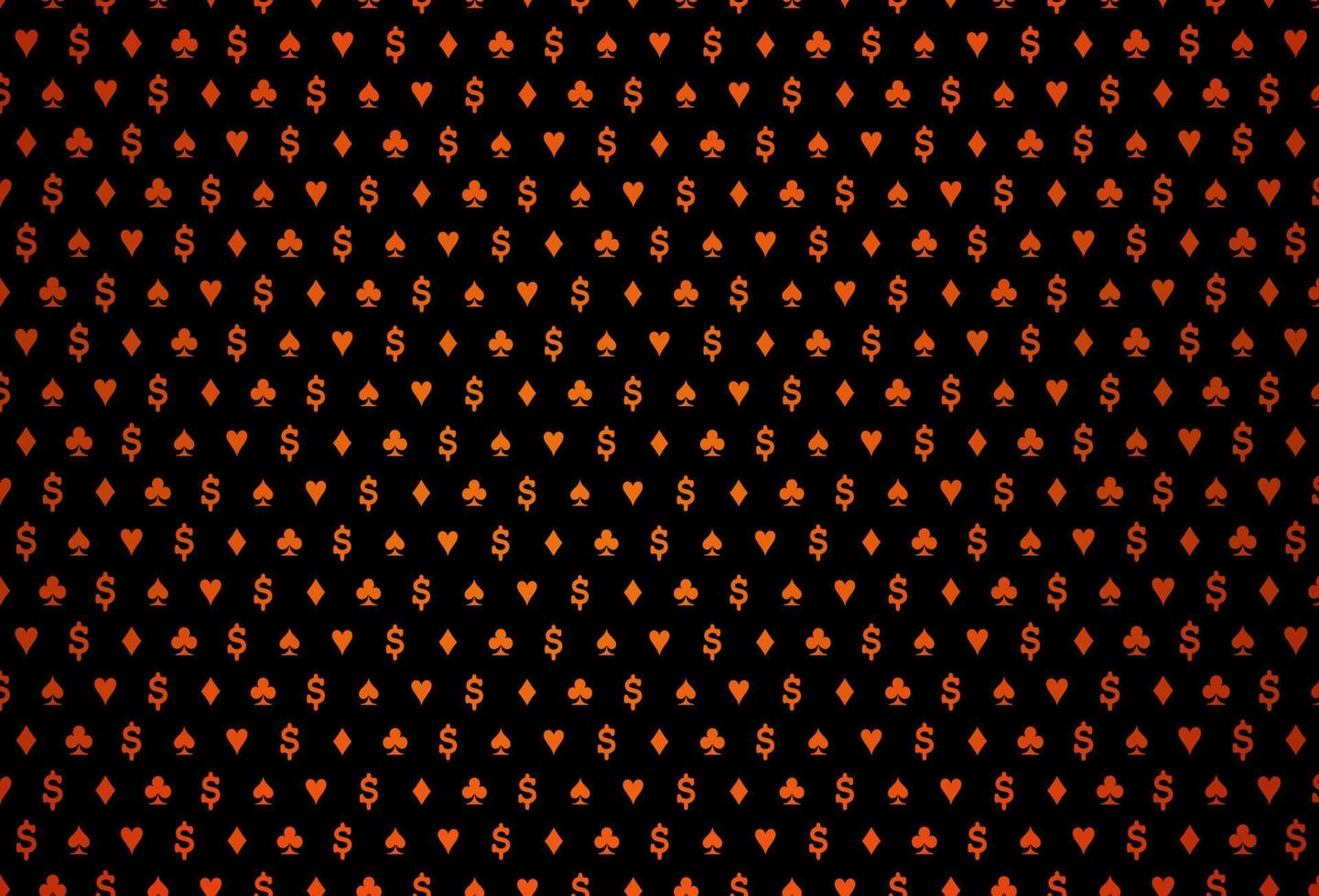 Patrón de vector naranja oscuro con símbolo de tarjetas.