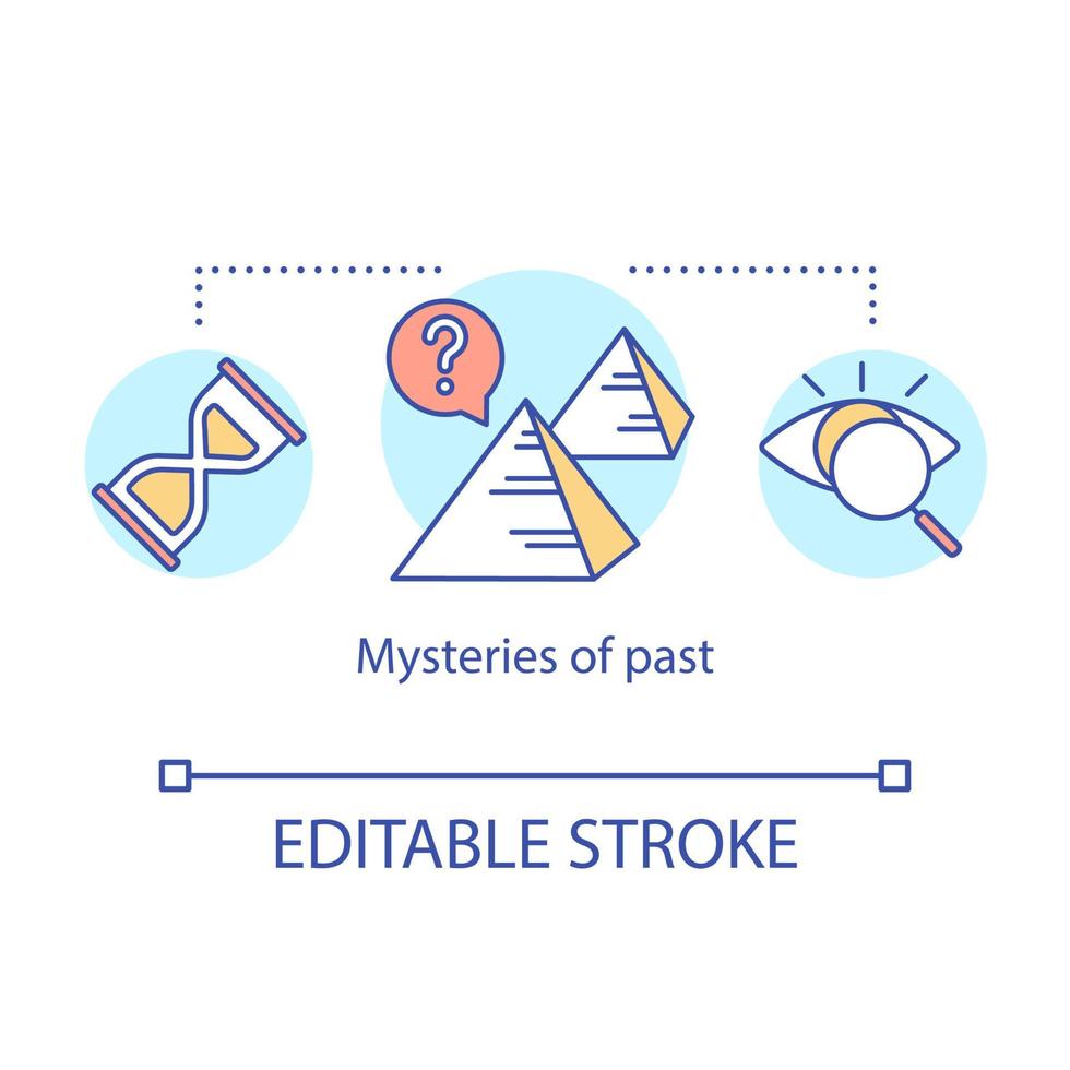 Mysteries of past concept icon vector