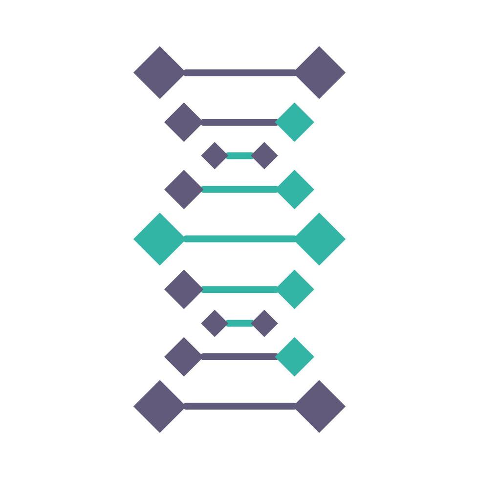 DNA chains violet and turquoise color icon vector