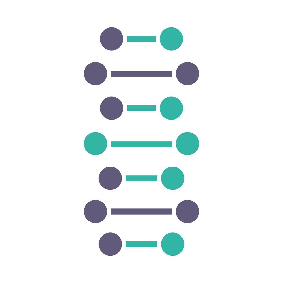 DNA spiral chains violet and turquoise color icon vector