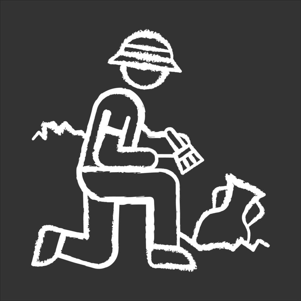 Excavation chalk icon vector