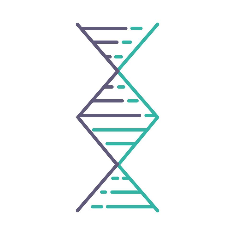 Diamond-shaped DNA helix violet and turquoise color icon vector
