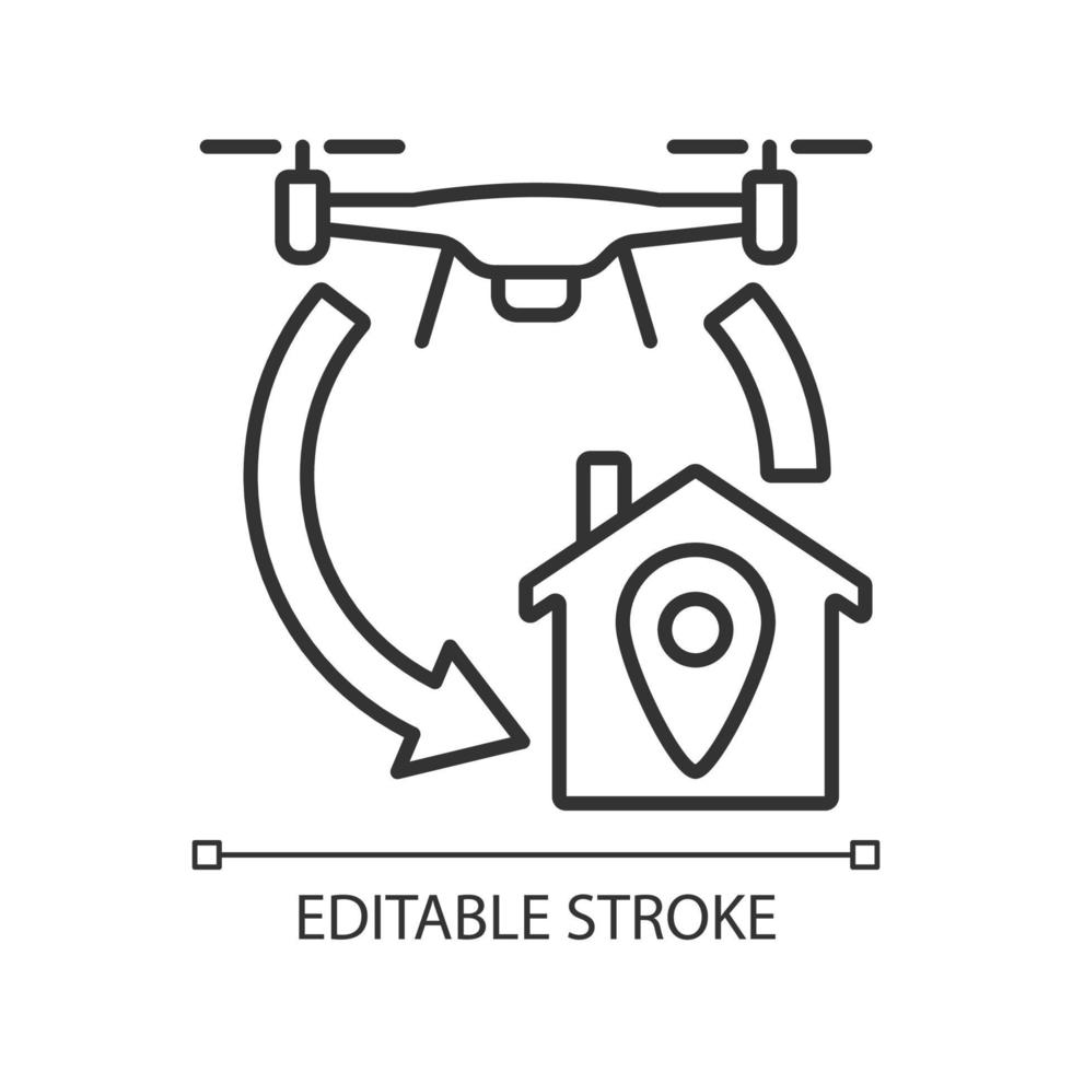 Return to home function linear manual label icon vector