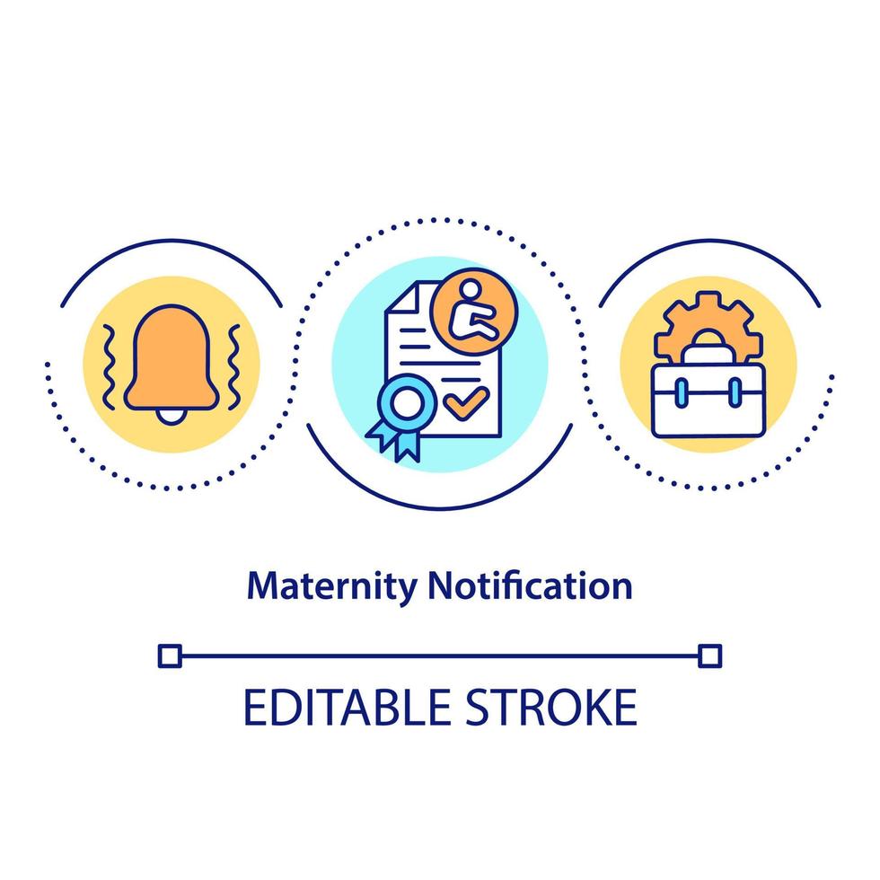 icono de concepto de notificación de maternidad vector