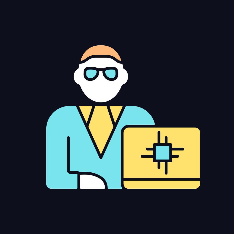 Chief technology officer RGB color icon for dark theme vector