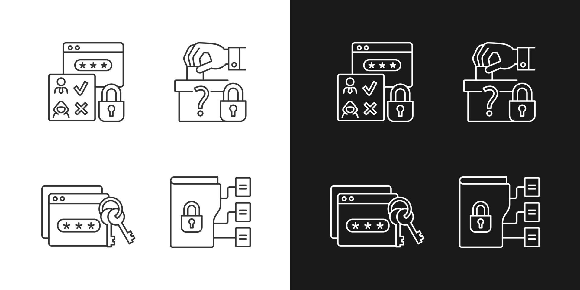 Data sensitivity linear icons set for dark and light mode 3602615 ...