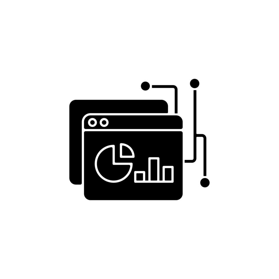 Data intelligence platform black glyph icon vector