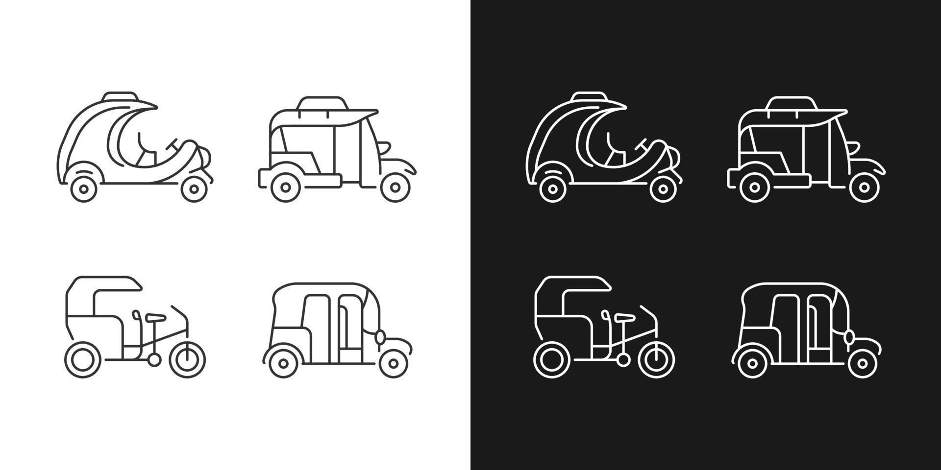 Vehicle for hire linear icons set for dark and light mode vector