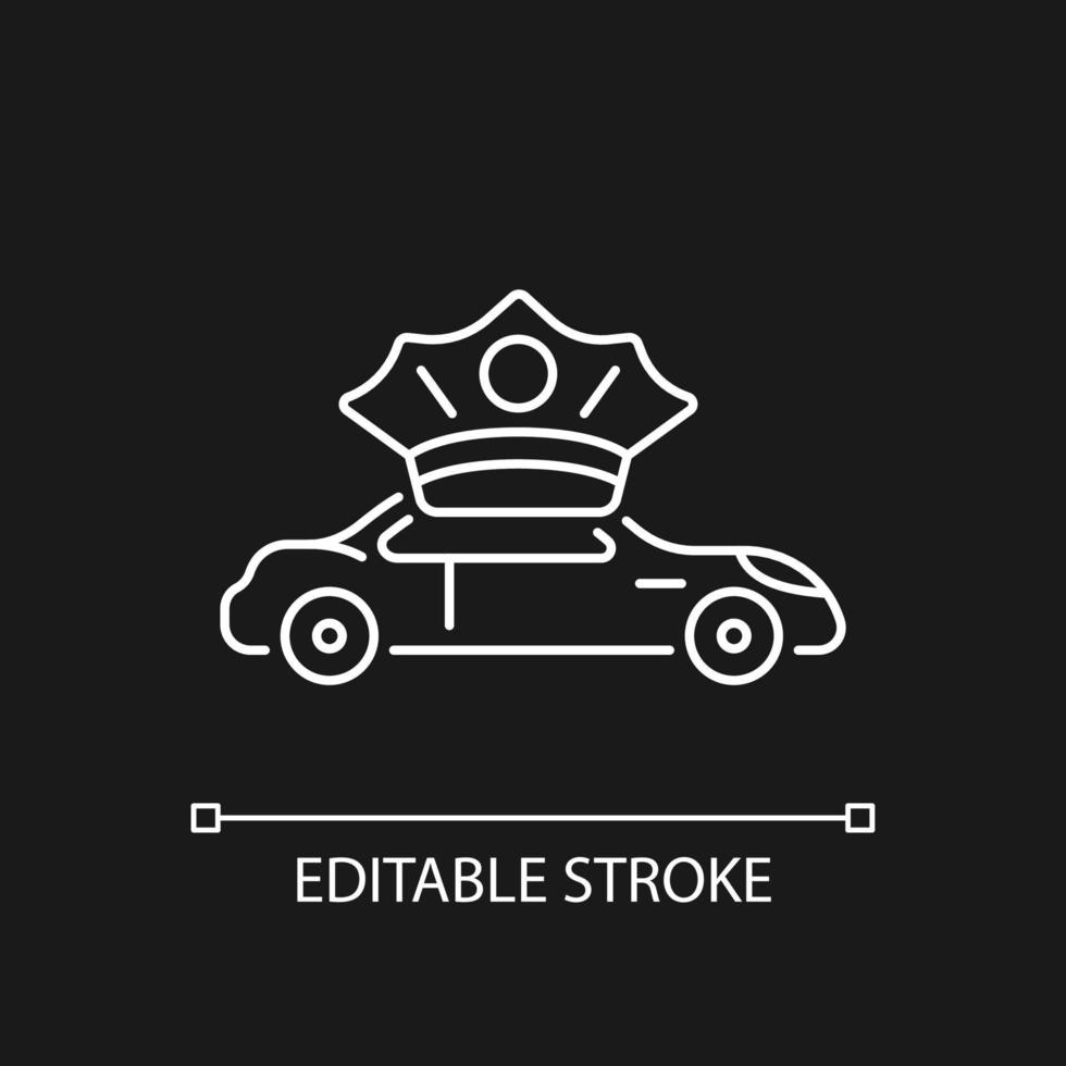 Chauffeur hire white linear icon for dark theme vector