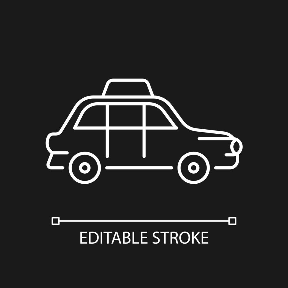 London cab white linear icon for dark theme vector