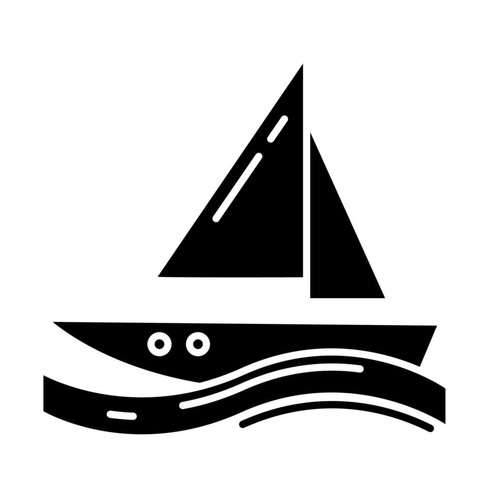 Sailing glyph icon vector