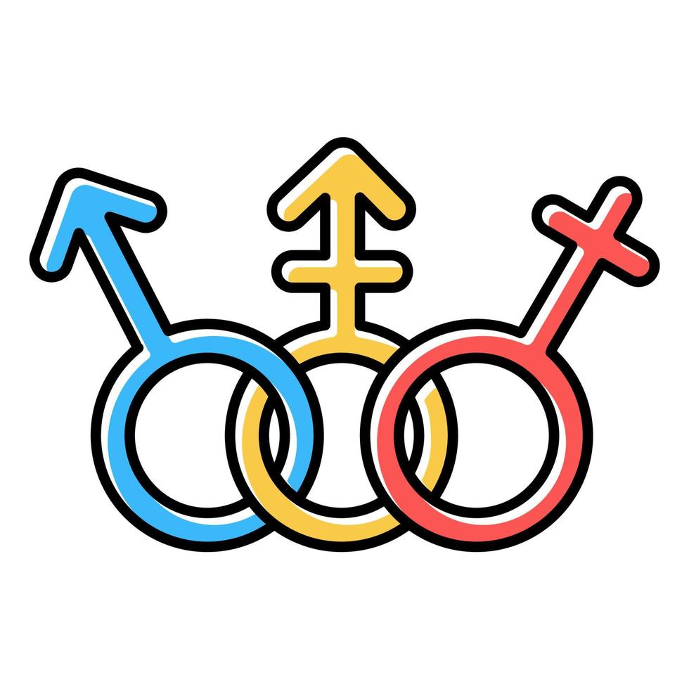 Transgender people equality color icon vector