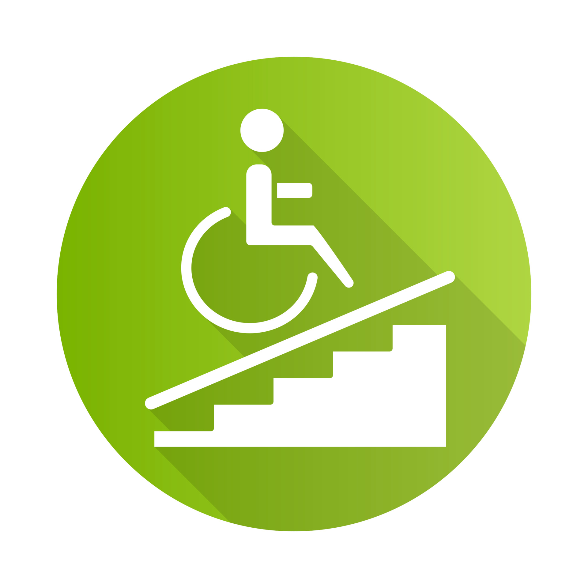 Wheelchair access green flat design long shadow glyph icon 3602827