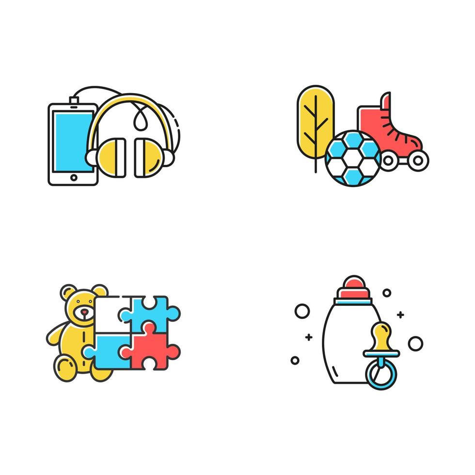E commerce departments color icons set vector