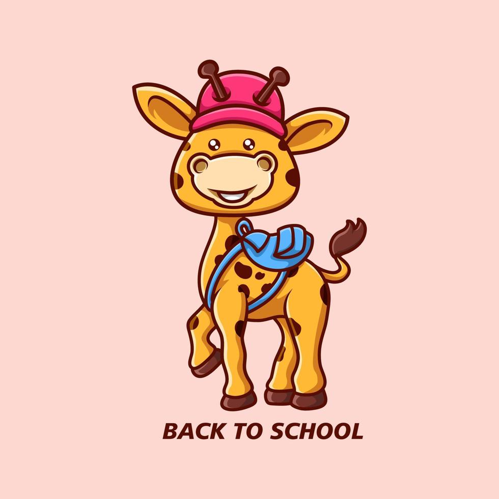 Giraffe Character. Bck to School vector