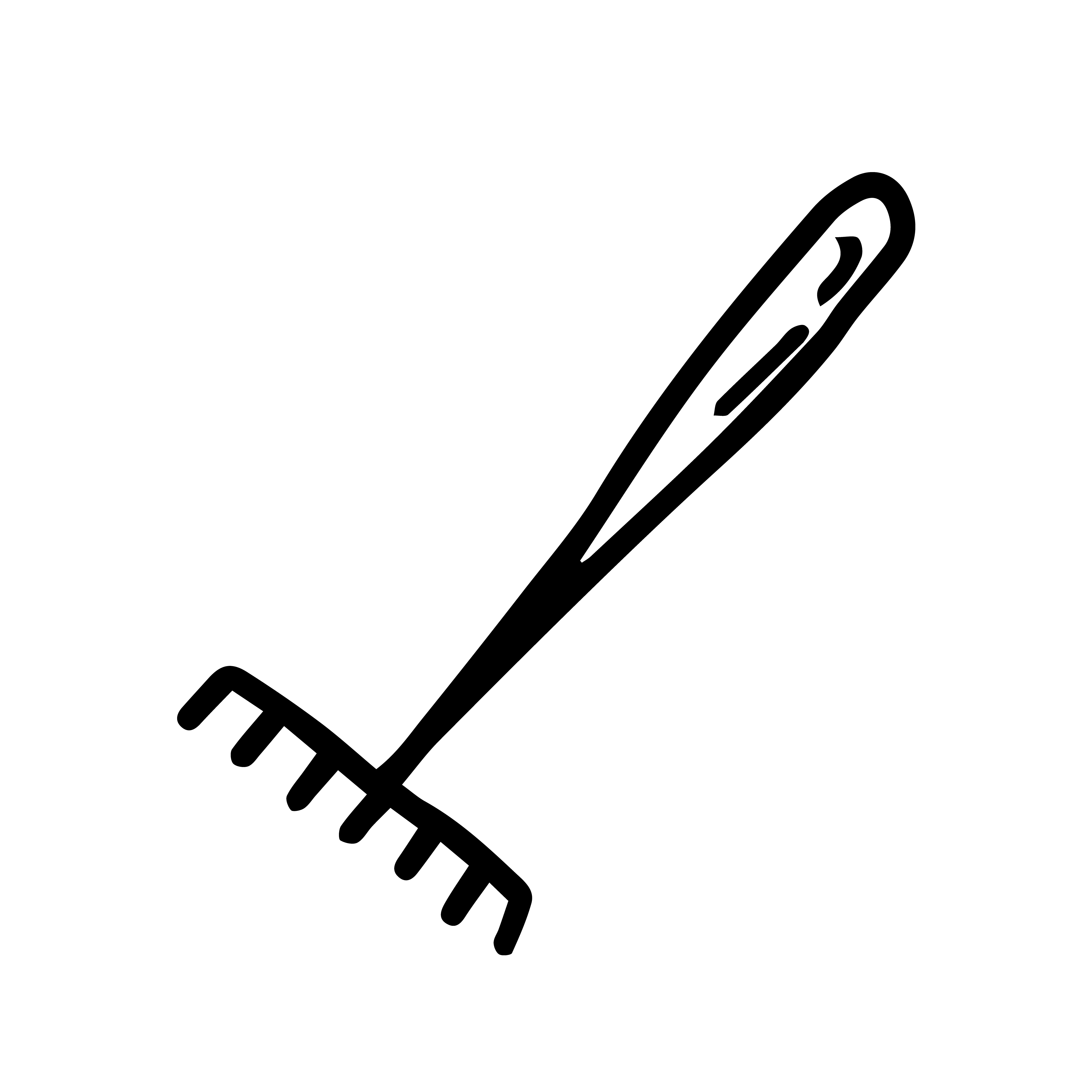 icono de rastrillo. dibujo de boceto lineal de contorno negro