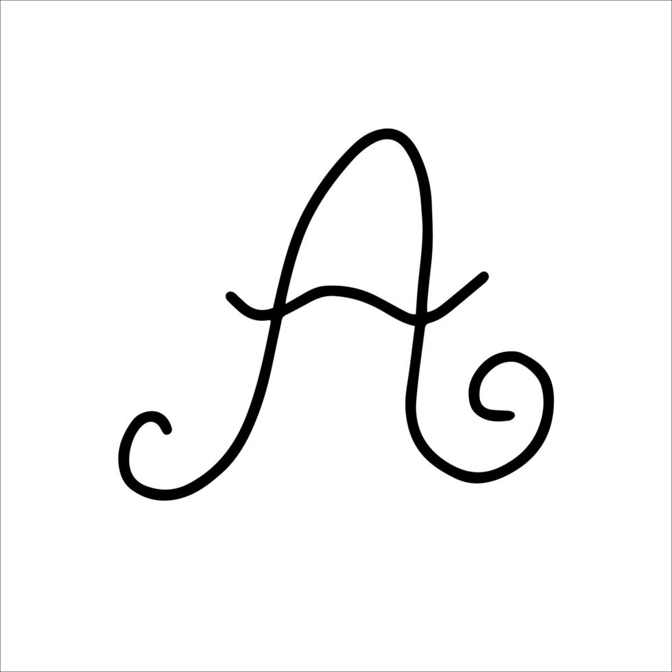 Initial letter A vector illustration, hand drawn